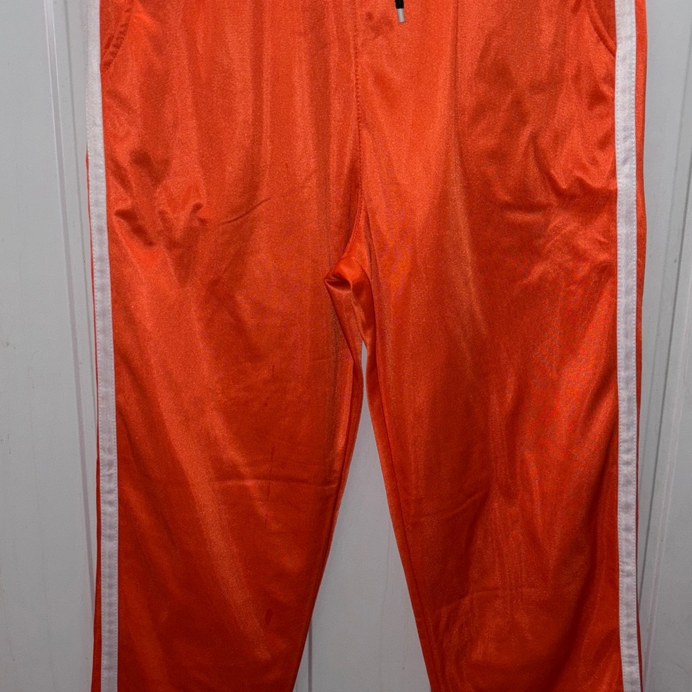 Track Suit 🍊 Orange w/White side stripes. UNISEX Sz.large NWOT - Picture 8 of 12